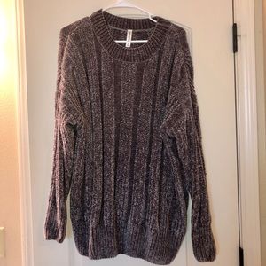 Chenille gray sweater